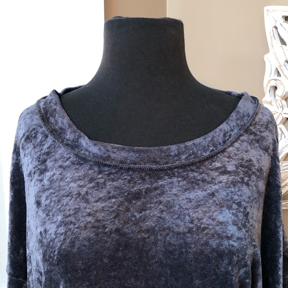 ⭐️ WE THE FREE By Free People Milan Gray Crushed Velvet Top MEDIUM - Picture 5 of 10